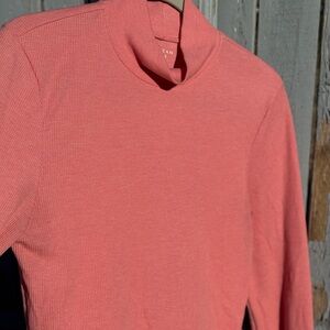 American Eagle Outfitters Waffle Cropped Shirt Womens XL X-Large Pink Ribbed Top